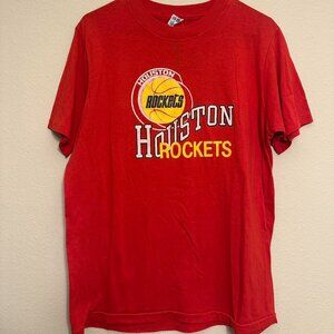 Vintage 80s Houston Rockets NBA Red Champion Tee Size: XL